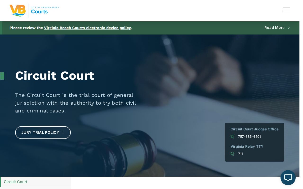 Virginia Beach Circuit Court records jurisdiction and resources page