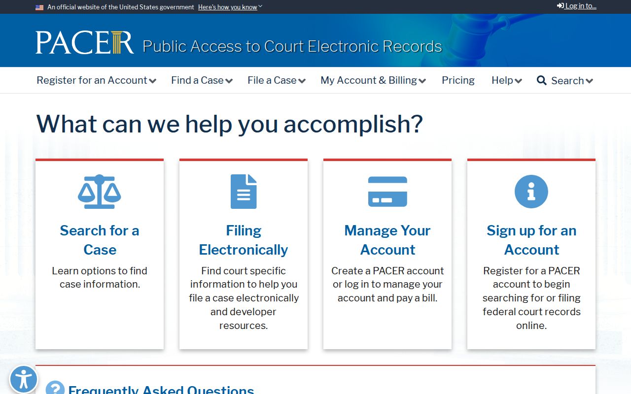 Virginia Beach federal court records lookup through PACER federal case access