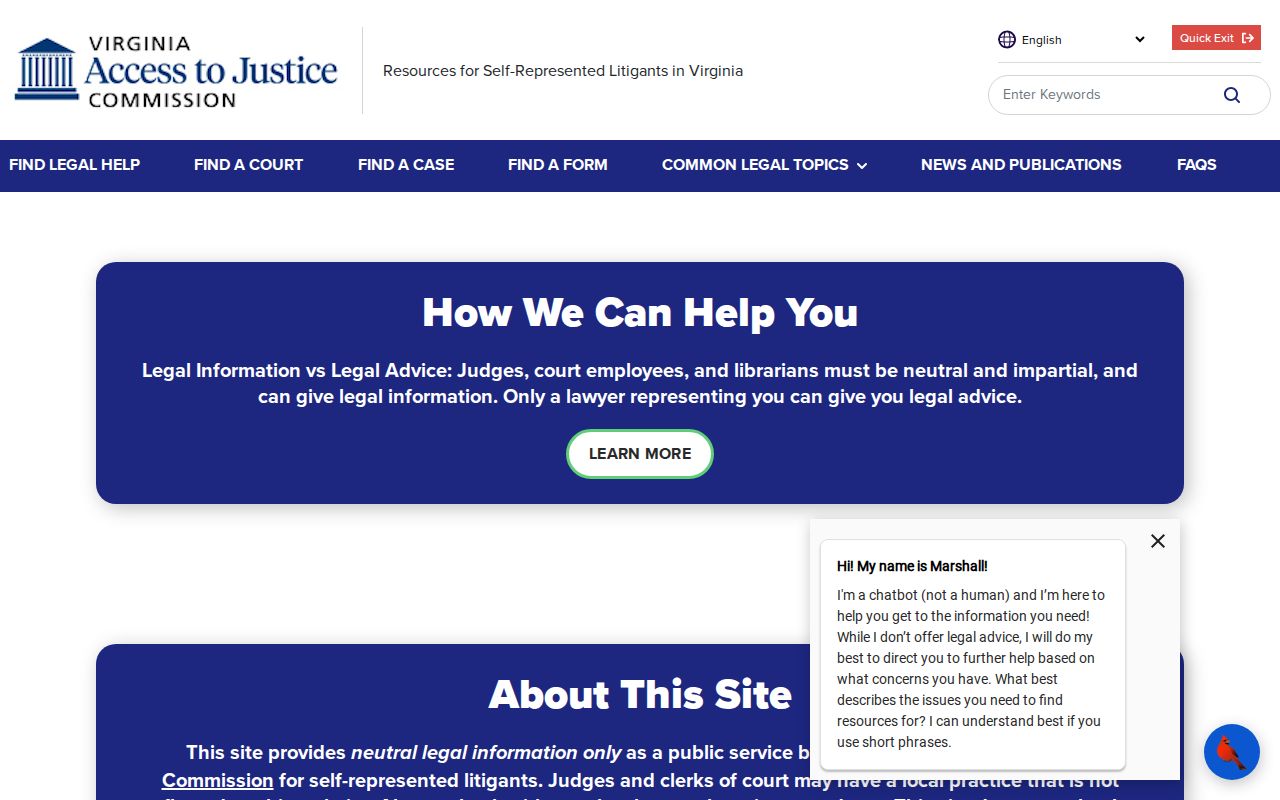 Virginia Beach court records help on the Virginia court self-help site